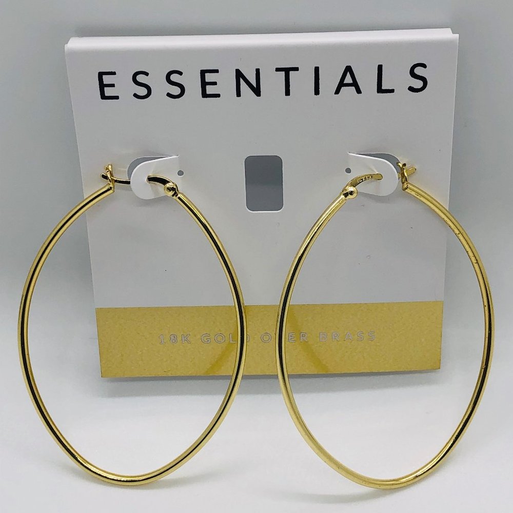 Brand New 18k Gold over Brass Essentials Earrings